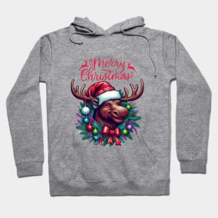 Merry Christmoose Moose Christmas 2024 Hoodie